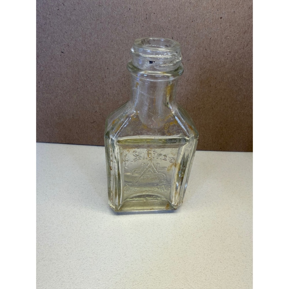 Vintage A.S. Hinds Honey and Almond Cream Glass Bottle Apothecary Iridescent